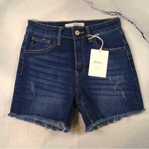 NEW Kancan LA Dark Wash Denim Cutoff Shorts 5/26